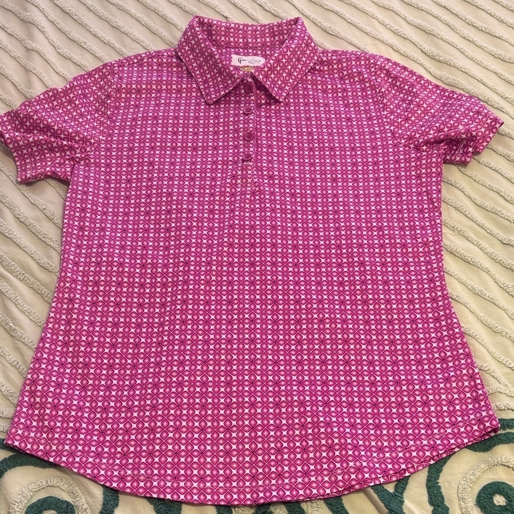 Greg Norman Collection Pink Patterned Women's Top. Size SP